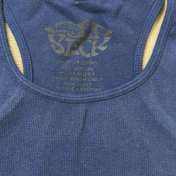 Women’s Ribbed Racer Back Tank - Navy - One Size - Picture 2 of 4